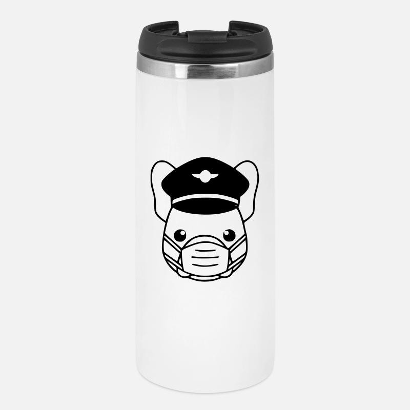 Masque noir du pilote Frenchie - Mug isotherme - blanc