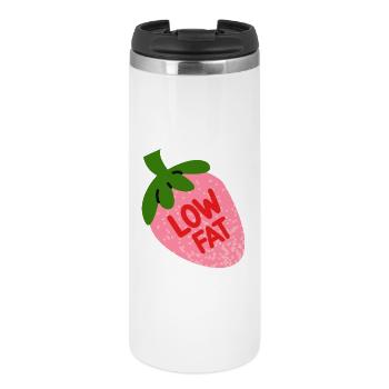 Fraise faible en gras, design de fruit amusant - Mug isotherme - blanc - Devant