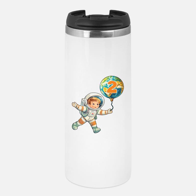 Astronaute 2 Anniversaire Astronaute Terre 2 ans - Mug isotherme - blanc