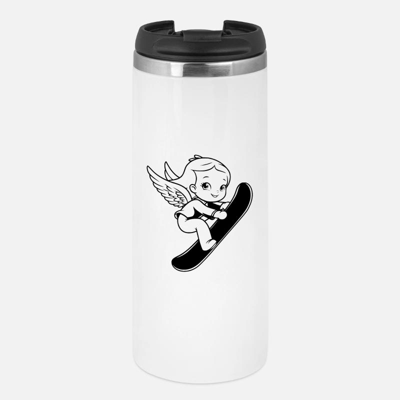 Snowboard Engel - Thermobecher - Weiß