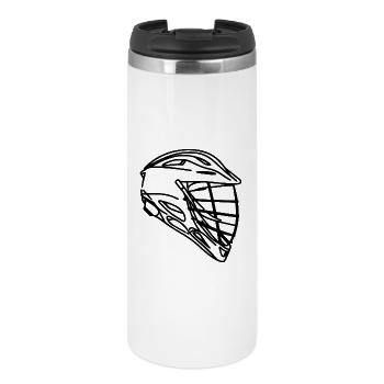 Lacrosse Helm Zeichnung - Thermobecher - Weiß - Vorne