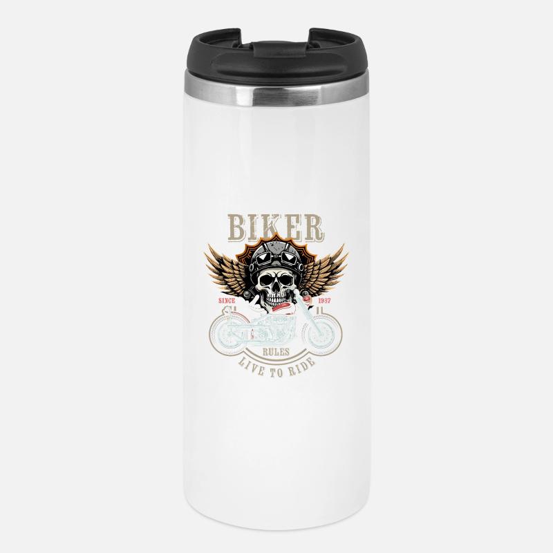 Biker Rules - Since 1987 - Live to Ride - Thermal Cup - white