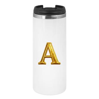 Golden A – Typographie brillante - Mug isotherme - blanc - Devant