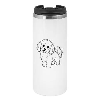 Malteser_Hund_schwarz - Thermobecher - Weiß - Vorne