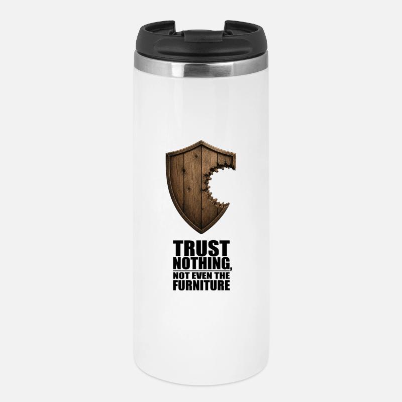 Mittelalterlicher Schild-Fantasy-Geek-Humor - Thermobecher - Weiß