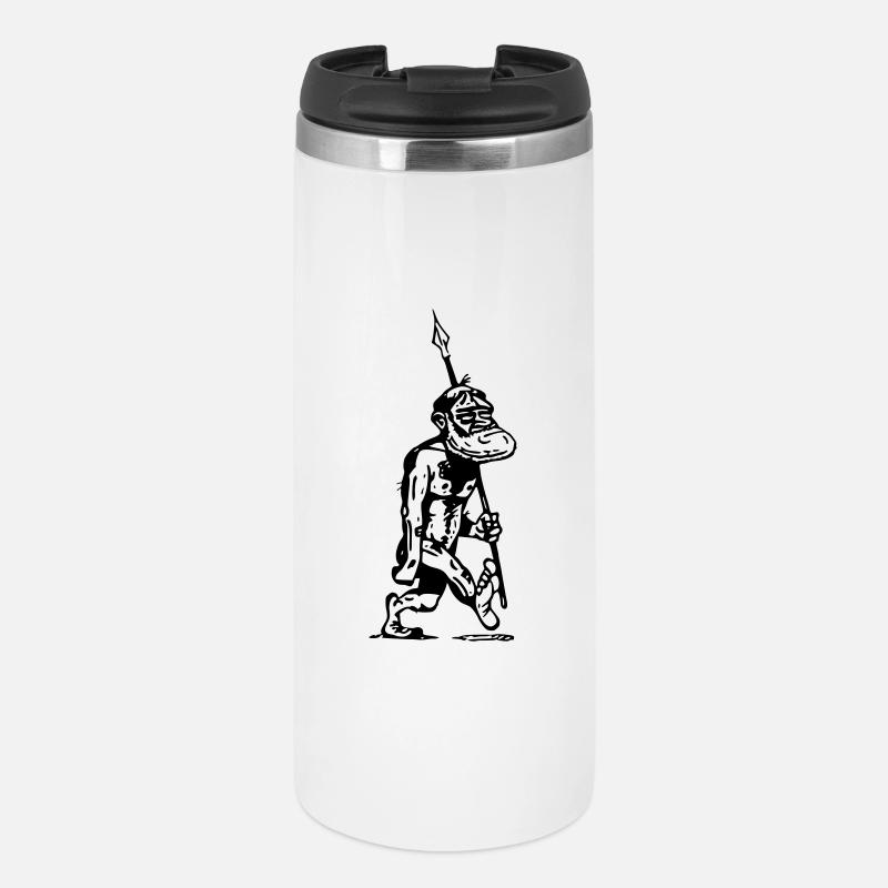 cave man Ancestor Great ape Evolution - Thermal Cup - white