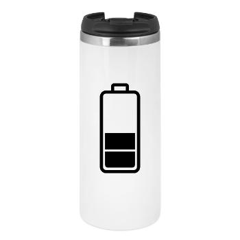 schwache Batterie - Thermobecher - Weiß - Vorne