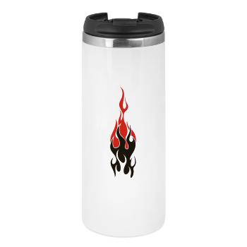 flammen - Thermobecher - Weiß - Vorne