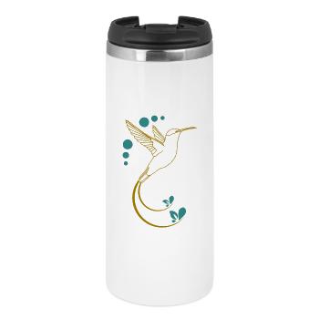 Colibri jaune avec ornements - Mug isotherme - blanc - Devant