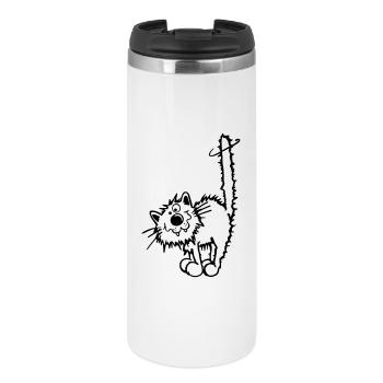 Drôle Chat - Mug isotherme - blanc - Devant