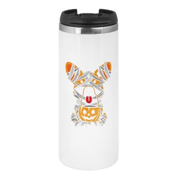 Halloween Dog Wrapped in Bandages - Thermal Cup - white - Front
