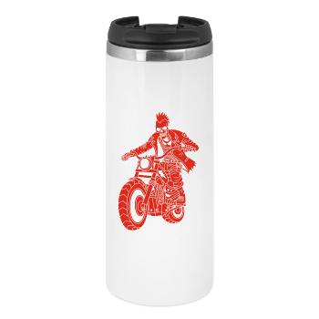 The Red Biker from Hell - Thermal Cup - white - Front