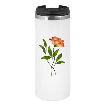 Illustration florale aux teintes contrastées - Mug isotherme - blanc - Devant