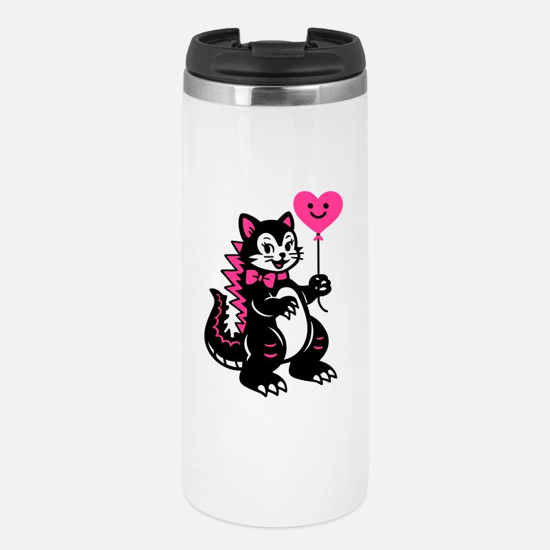 Monster Cat Pink - Thermal Cup - white