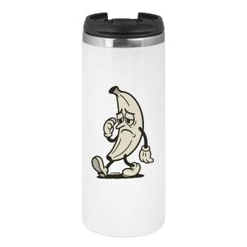 Sad Banana Cartoon Character - Thermal Cup - white - Front