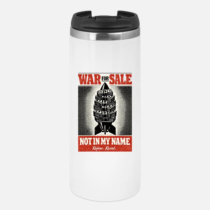 Money Rocket Anti War Poster - Thermal Cup - white