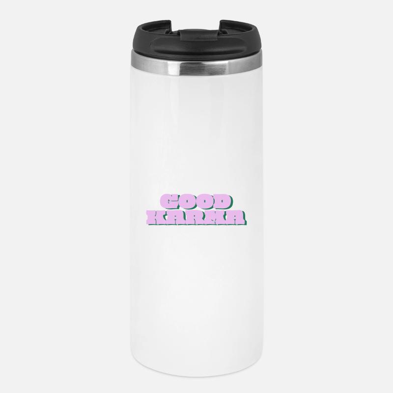 Gutes Karma Retro Pop - Thermobecher - Weiß
