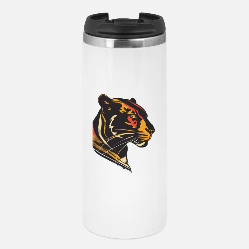 Elegante Panther Silhouette Design - Thermobecher - Weiß