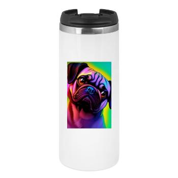 Mops Hund - Thermobecher - Weiß - Vorne