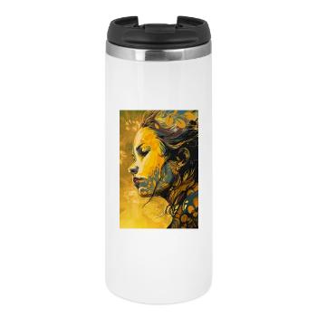 Graphic Girl Portrait - Mug isotherme - blanc - Devant