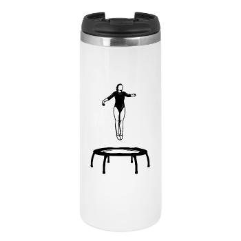 Trampolin Mädchen - Thermobecher - Weiß - Vorne