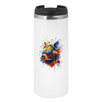 Tête de Chien Futuriste Stylisée Type Molosse - Mug isotherme - blanc - Devant