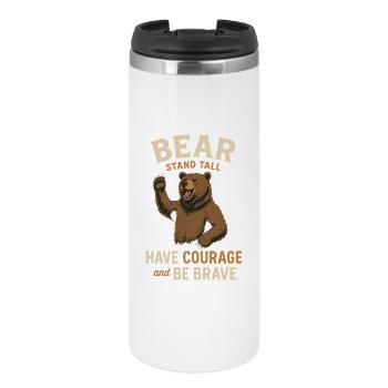 Bear motto for the brave - Thermal Cup - white - Front