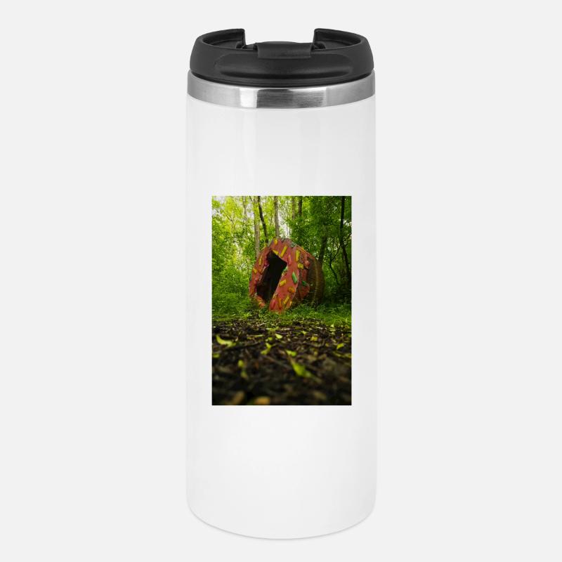 Concrete Cake in a Wild Forest, Mold Forest - Thermal Cup - white