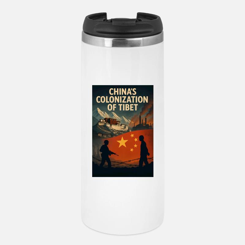 Reflection on the colonization of Tibet - Thermal Cup - white