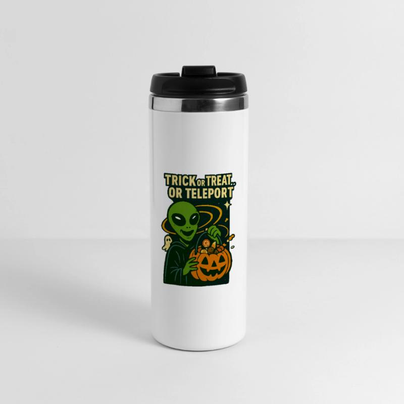 Alien Halloween T-Shirt – Süßes oder Saures... oder... Thermobecher
