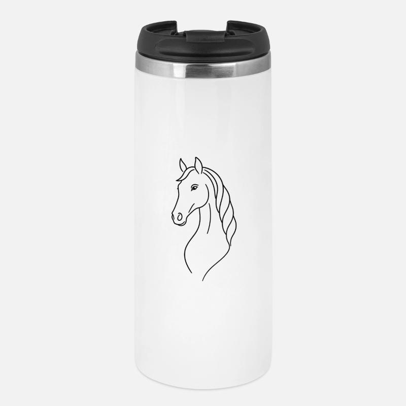 Silhouette élégante cheval - Mug isotherme - blanc