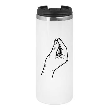 Italienische Handgeste - Italian Sign - Thermobecher - Weiß - Vorne