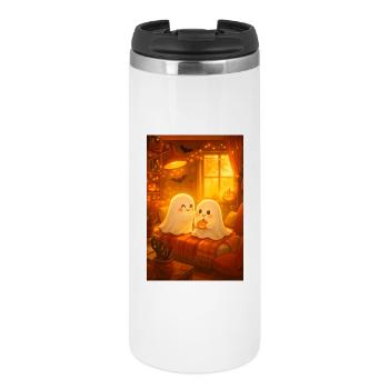 Cozy Halloween Ghosts in Autumn - Thermal Cup - white - Front