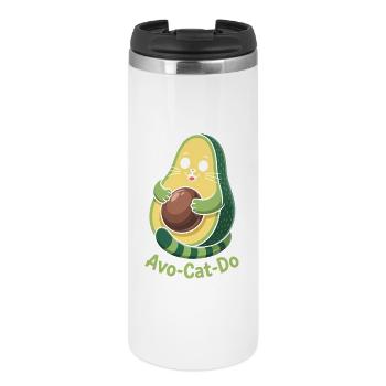 Avo-Cat-Do - Funny Cat Avocado T-Shirt - Thermal Cup - white - Front