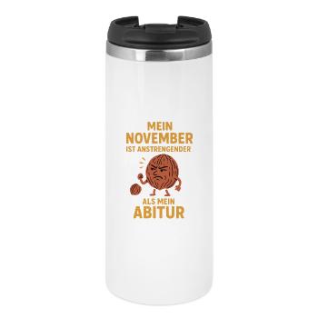 No Nut November - Thermobecher - Weiß - Vorne