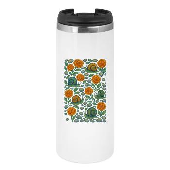 Snail Garden Orange Bloom - Thermal Cup - white - Front