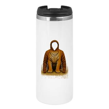 Tiger Hoodie Illustration - Thermobecher - Weiß - Vorne