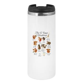 The 12 Cows of Christmas – Lustiges Weihnachtskuh - Thermal Cup - white - Front