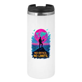 Télétravail Pas de bureau pas de limite - Mug isotherme - blanc - Devant