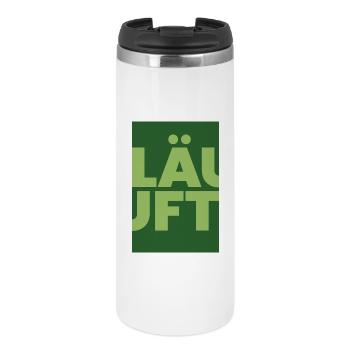 Running - Green Uppercase Typo Dark Green - Thermal Cup - white - Front