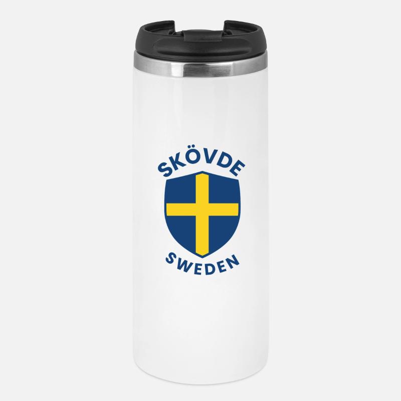Imprimé de l’emblème du bouclier de Skövde - Mug isotherme - blanc