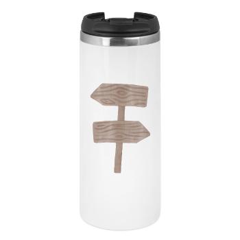 Woodland Signpost Wood Grain Graphic - Thermal Cup - white - Front