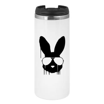 Cooler Hase Brille Graffiti - Thermobecher - Weiß - Vorne