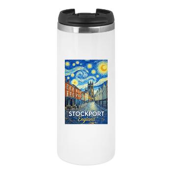 Stockport England Starry Night Street Scene - Thermal Cup - white - Front