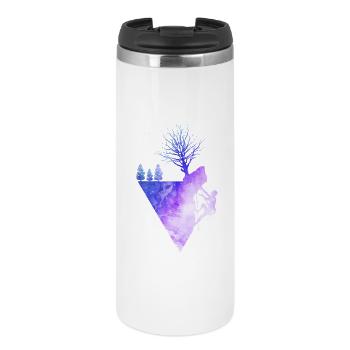 Rock Climbing Nature Watercolor Silhouette - Thermobecher - Weiß - Vorne