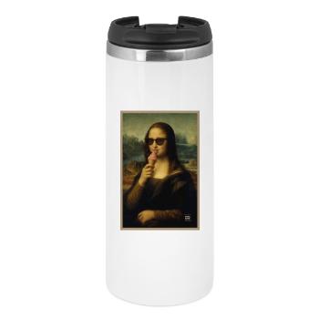 Mona Lisa leckt Eiscreme - Thermobecher - Weiß - Vorne
