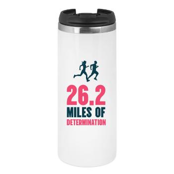 Marathon - 26,2 Meilen Entschlossenheit - Thermobecher - Weiß - Vorne