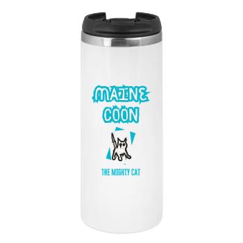 Maine Coon The mighty punk cat - Mug isotherme - blanc - Devant