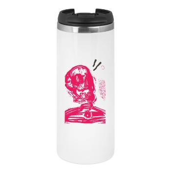 Romantischer Schädel - Thermobecher - Weiß - Vorne