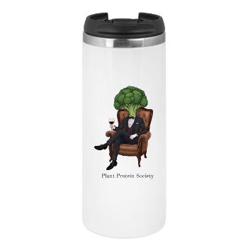 Plant Based Society – Elegant Broccoli - Thermobecher - Weiß - Vorne